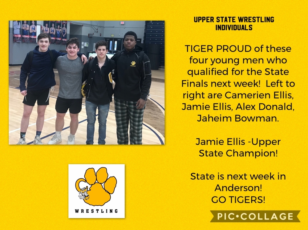 Four Tiger Wrestlers headed to STATE!