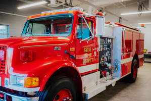 Grove Fire Department Donates Fire Engine to AIT Emergency & Fire Management Class