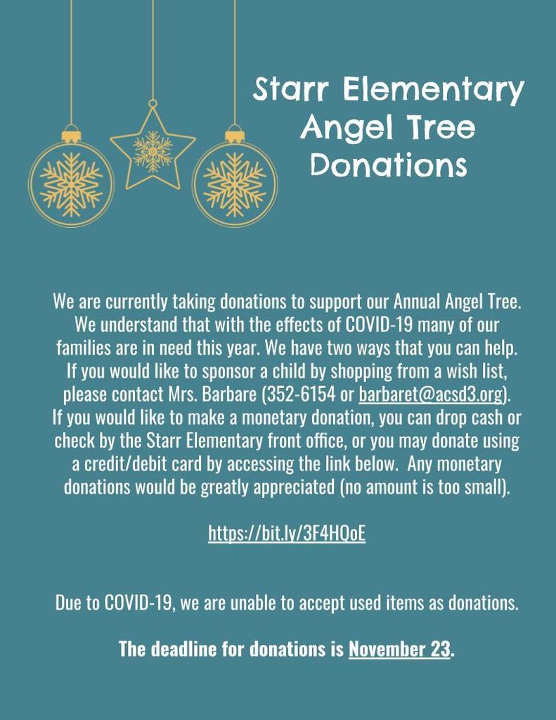 Angel Tree Donations 2021