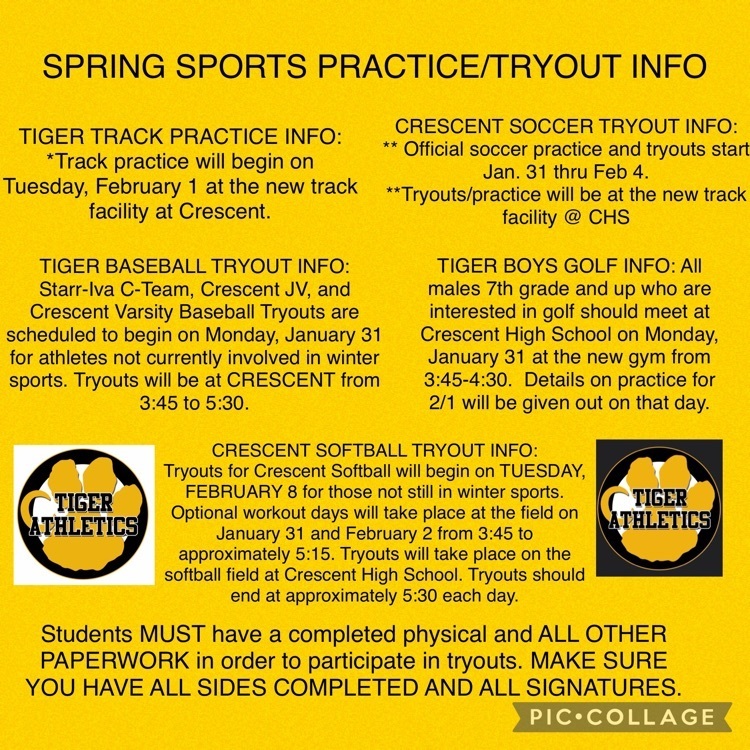 tryout info