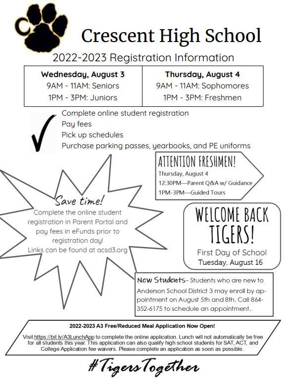 CHS Student Registration 2022